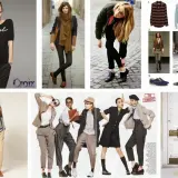 Estilos tomboys: mujeres con trajes de chaqueta, pantalones anchos y camisas, inspirados en la moda masculina.