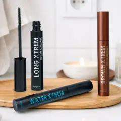 Tres máscaras de pestañas de Mercadona: Long Xtrem, Water Xtrem y Brown Xtrem, listas para una mirada perfecta.