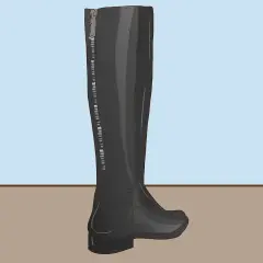 Bota alta negra con cremallera lateral, ideal para aprender como dar de si unas botas altas y lograr un ajuste perfecto.