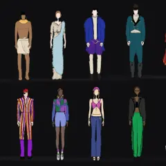 Un viaje visual por la historia de la moda: desde atuendos antiguos hasta estilos modernos, cada figura representa una época.