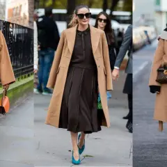 Tres mujeres lucen abrigos camel. Una combina botines camel mujer con un look elegante.