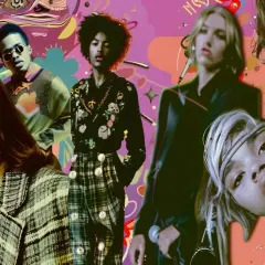 Modelos con un estilo vibrante y audaz, en un collage de arte pop que realza su aesthetic estilo.