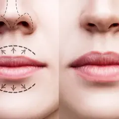 Comparativa de labios antes y después de ácido hialurónico. Muestra diferentes tipos de labios y cómo el relleno mejora su volumen y forma.