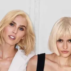 Cuatro mujeres rubias con diferentes estilos de cabello, incluyendo un corte choppy bob moderno y elegante.