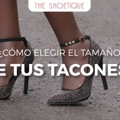 Tacones negros con tachuelas doradas. ¿Cómo elegir el tamaño de tus tacones? Descubre la altura de tacón recomendada para ti.