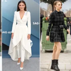 Cuatro it girls muestran estilos diversos: cuero y jeans, blanco elegante, cuadros modernos y rosa vibrante.