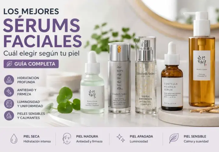 Los mejores sérums faciales: descubre para qué sirve el serum facial y cuál elegir según tu piel, con opciones para hidratación, antiedad y luminosidad.