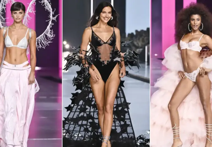 Modelos de Victoria's Secret desfilan con lencería y alas espectaculares.