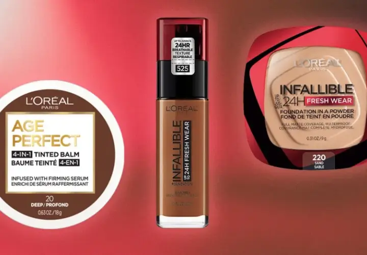 Descubre la mejor base de maquillaje L'Oréal: bálsamo Age Perfect y bases Infallible 24H Fresh Wear en líquido y polvo.