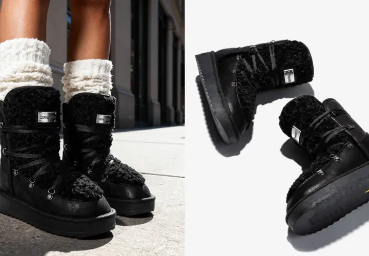 Botas negras de invierno con forro de borrego y cordones. Varios tipos de botas para elegir.