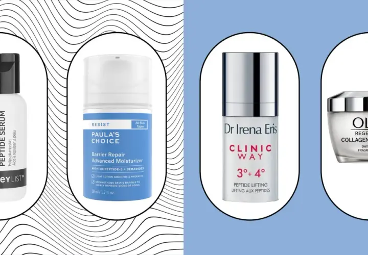 Rutina antiedad con cremas con péptidos: The Inkey List, Paula's Choice, Dr. Irena Eris y Olay Regenerist.