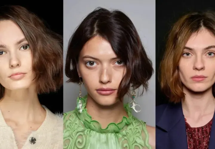 Tres mujeres con un moderno corte bob a capas, cada una con un estilo único y diferente.