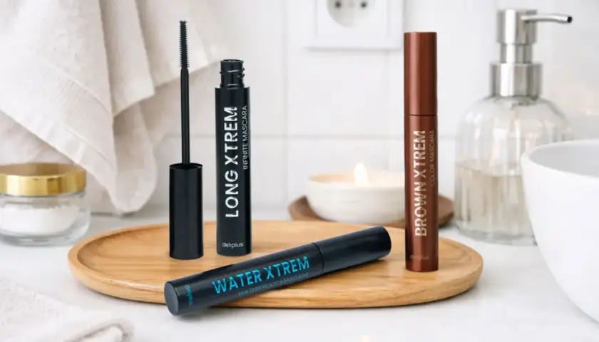 Tres máscaras de pestañas de Mercadona: Long Xtrem, Water Xtrem y Brown Xtrem, listas para una mirada perfecta.