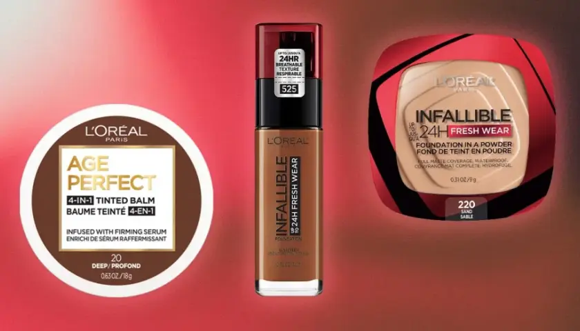 Descubre la mejor base de maquillaje L'Oréal: bálsamo Age Perfect y bases Infallible 24H Fresh Wear en líquido y polvo.