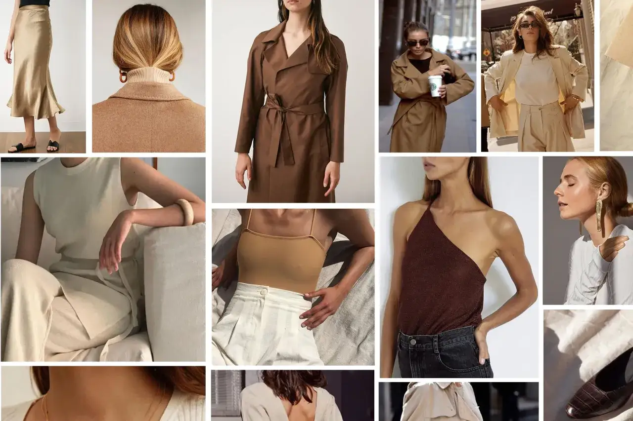 Moda elegante en tonos tierra: beige, camel y marrón. Looks sofisticados que demuestran los colores que combinan con el beige.