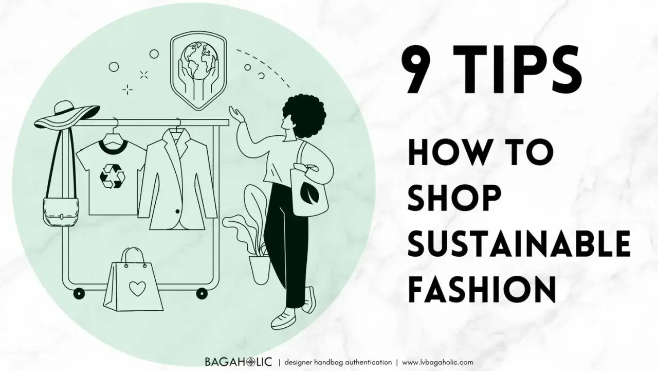 Ilustración de una persona comprando ropa en un tendedero, con un símbolo de reciclaje y el planeta Tierra. Aprende qué es la moda sostenible.